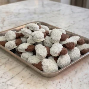 Biscotti al Cioccolato ricoperti con granella al Cocco