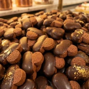 Biscotti al cacao ricoperti di cioccolato